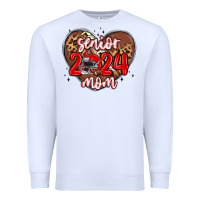 White senior 2024 mom football Premium Sweatshirt - MaliasSmallBusiness