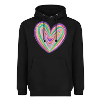 Black valentine's day colorful heart Heavyweight Hoodie - MaliasSmallBusiness