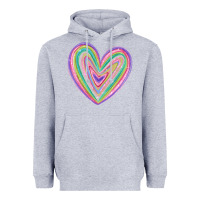 Heather Grey valentine's day colorful heart Heavyweight Hoodie - MaliasSmallBusiness