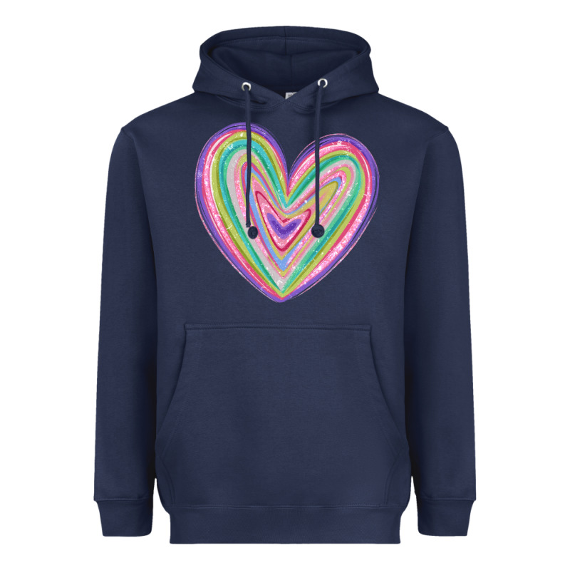 Valentine's Day Colorful Heart Heavyweight Hoodie by MaliasSmallBusiness | Teevron