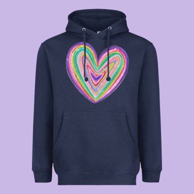 Valentine's Day Colorful Heart Heavyweight Hoodie Designed By Maliassmallbusiness