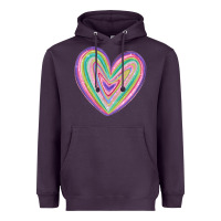 Plum valentine's day colorful heart Heavyweight Hoodie - MaliasSmallBusiness