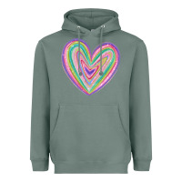 Sage valentine's day colorful heart Heavyweight Hoodie - MaliasSmallBusiness