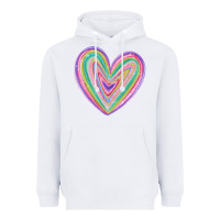 White valentine's day colorful heart Heavyweight Hoodie - MaliasSmallBusiness
