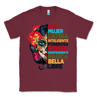 Burgundy sugar skull women hispanic heritage month Classic Tee - BundleAndBundleShop