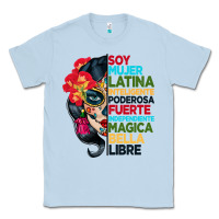 Dusty Blue sugar skull women hispanic heritage month Classic Tee - BundleAndBundleShop