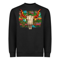 Black western christmas bull skull Heavyweight Sweatshirt - RanaPortraitStore