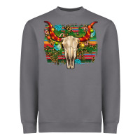 Storm western christmas bull skull Heavyweight Sweatshirt - RanaPortraitStore