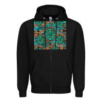 Black gemstone turquoises aztec leopard cowhide Zipper Hoodie - Artiststas