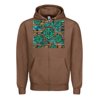 Chestnut gemstone turquoises aztec leopard cowhide Zipper Hoodie - Artiststas