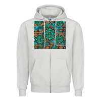Dove Grey gemstone turquoises aztec leopard cowhide Zipper Hoodie - Artiststas