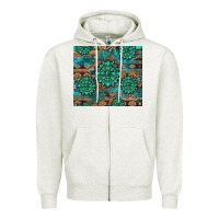 Oatmeal Heather gemstone turquoises aztec leopard cowhide Zipper Hoodie - Artiststas