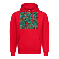 Red gemstone turquoises aztec leopard cowhide Zipper Hoodie - Artiststas
