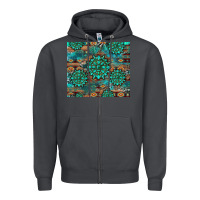 Smoke gemstone turquoises aztec leopard cowhide Zipper Hoodie - Artiststas