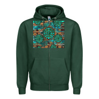 Sports Green gemstone turquoises aztec leopard cowhide Zipper Hoodie - Artiststas