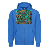 True Royal gemstone turquoises aztec leopard cowhide Zipper Hoodie - Artiststas