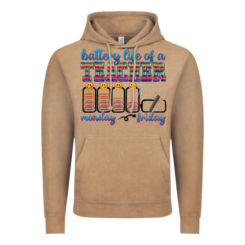 Battery Life Of A Teacher Vintage Hoodie by texasbilliewilder | Teevron