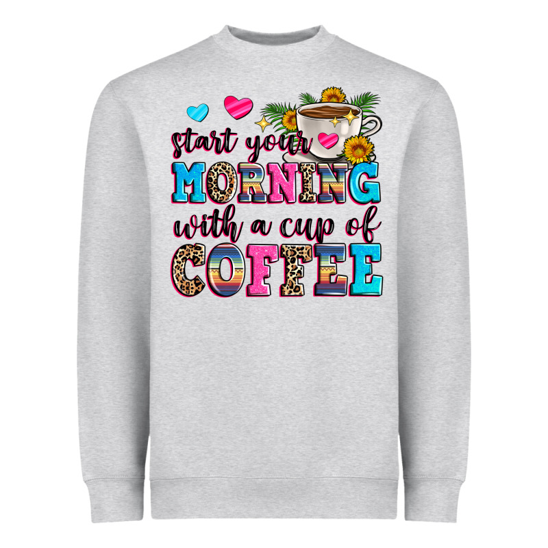 Start Your Morning With A Cup Of Coffee Heavyweight Sweatshirt by Zillion Design Studio | Teevron