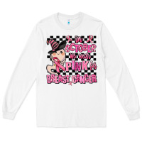 White in october we wear pink for breast cancer Long Sleeve Tee - AdoDesignShop