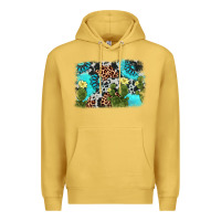 Antique Gold cactus gemstone background Premium Hoodie - AdoDesignShop