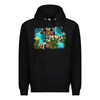 Black cactus gemstone background Premium Hoodie - AdoDesignShop