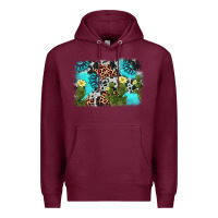Burgundy cactus gemstone background Premium Hoodie - AdoDesignShop