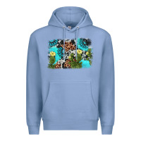 Colony Blue cactus gemstone background Premium Hoodie - AdoDesignShop