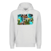 Dove Grey cactus gemstone background Premium Hoodie - AdoDesignShop