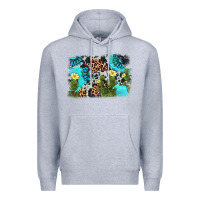 Heather Grey cactus gemstone background Premium Hoodie - AdoDesignShop