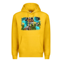 Lemon cactus gemstone background Premium Hoodie - AdoDesignShop