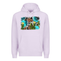 Lilac cactus gemstone background Premium Hoodie - AdoDesignShop