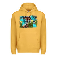 Mustard cactus gemstone background Premium Hoodie - AdoDesignShop