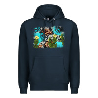 Navy cactus gemstone background Premium Hoodie - AdoDesignShop