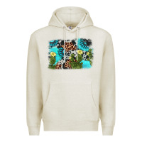 Oatmeal Heather cactus gemstone background Premium Hoodie - AdoDesignShop