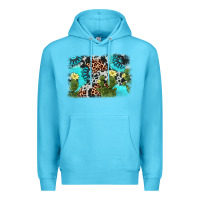 Ocean Blue cactus gemstone background Premium Hoodie - AdoDesignShop