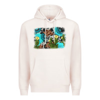 Pale Pink cactus gemstone background Premium Hoodie - AdoDesignShop