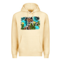 Pina Colada cactus gemstone background Premium Hoodie - AdoDesignShop
