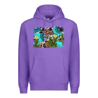 Purple cactus gemstone background Premium Hoodie - AdoDesignShop