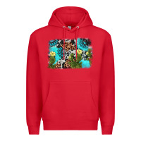 Red cactus gemstone background Premium Hoodie - AdoDesignShop