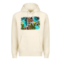 Tofu cactus gemstone background Premium Hoodie - AdoDesignShop