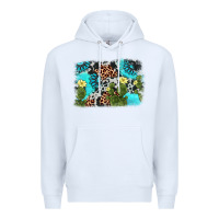 White cactus gemstone background Premium Hoodie - AdoDesignShop