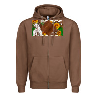 Chestnut baby goats and sunflower and cactus with cowhide license plate Zipper Hoodie - Artiststas