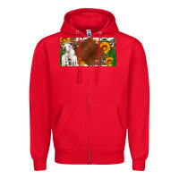 Red baby goats and sunflower and cactus with cowhide license plate Zipper Hoodie - Artiststas