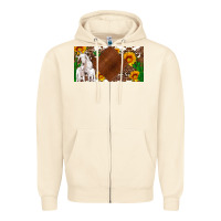 Sandshell baby goats and sunflower and cactus with cowhide license plate Zipper Hoodie - Artiststas