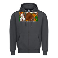 Smoke baby goats and sunflower and cactus with cowhide license plate Zipper Hoodie - Artiststas