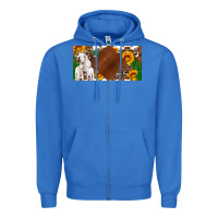 True Royal baby goats and sunflower and cactus with cowhide license plate Zipper Hoodie - Artiststas