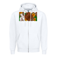 White baby goats and sunflower and cactus with cowhide license plate Zipper Hoodie - Artiststas