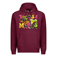 Burgundy tacos and margaritas Premium Hoodie - LillyAllenDesigns