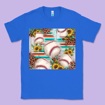 Baseball Leopard Sunflower Classic Tee Designed By Jahusdesignshop