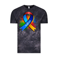Cloud Black autism ribbon Vintage Tee - Zillion Design Studio